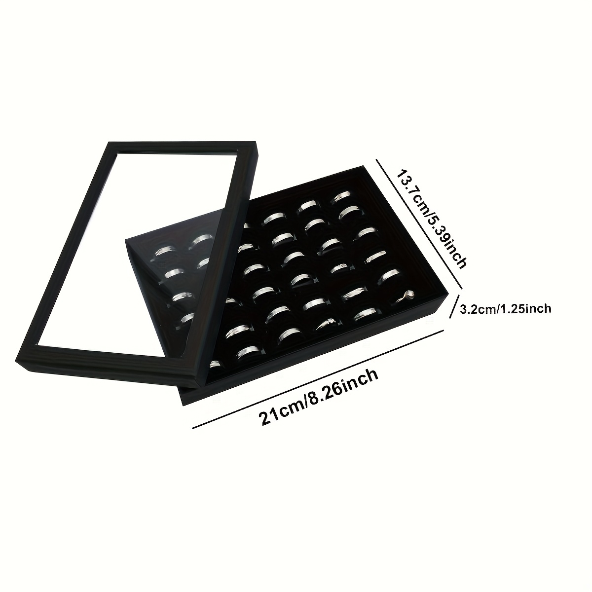 Elegant Color Plastic Desktop Ring Display Box
